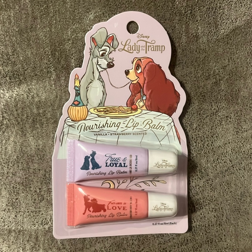 NIP Disney Lady and the Tramp 2 pack Lip Balm Set